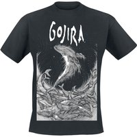 Gojira T-Shirt - Woodblock Whales - S bis XXL - für Männer - Größe S - schwarz  - Lizenziertes Merchandise! von Gojira