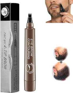 Elmyse Beard Filling Pen, Waterproof Beard Filling Pen Kit, Beard Pencil Filler For Men, Elmyse Waterproof Beard, Elmyse Beard Pen Shape & Define Your Beard, Long Lasting (Dark Brown) von Gokame