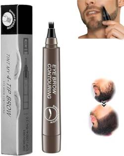 Elmyse Beard Filling Pen, Waterproof Beard Filling Pen Kit, Beard Pencil Filler For Men, Elmyse Waterproof Beard, Elmyse Beard Pen Shape & Define Your Beard, Long Lasting (Gray Brown) von Gokame