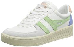 Gola Damen Grandslam Trident Sneaker, White/Patina Green/Pearl Pink, 37 EU von Gola