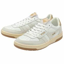 Gola Hawk Damen-Sneaker, Weiß/Weiß/Gold, 41 EU von Gola