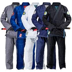 Gold BJJ Jiu Jitsu Gi – Ultraleichte Herren-Aeroweave – vorgeschrumpfte brasilianische Jiu Jitsu-Uniform für Herren (schwarz, A3L) von Gold BJJ