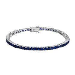 Gold Gala Tennis Armband 925 Sterling Silber Zirkonia Herren Damen (Saphir, 20.50) von Gold Gala