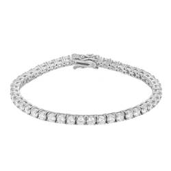 Gold Gala Tennis Armband 925 Sterling Silber mit Weißen Zirkonia für Herren und Damen (16.5) von Gold Gala