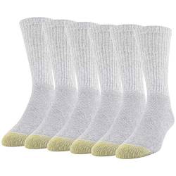 GOLDTOE Herren 656S Cotton Crew Athletic Socken, Multipairs, Grey Heather (6 Paar), Large von Gold Toe