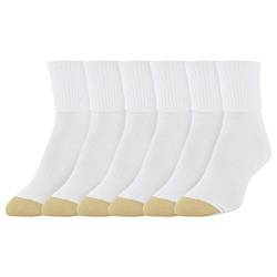 GOLDTOE Klassische Damen-Socken, Manschette, mehrere Paare, Weiß (6 Paar), Large von Gold Toe