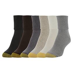 Gold Toe Damen Classic Turn Cuff, Multipairs Lässige Socke, Braun-Grau-Mix (6 Paar), 38 (6er Pack) von Gold Toe