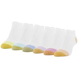 Gold Toe Damen Sport Cushion No Show, 6-Pairs Socken, Weiß-Orange Sortiert, Medium (6er Pack) von Gold Toe