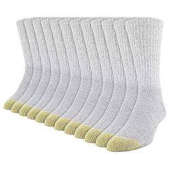 Gold Toe Herren 656s Cotton Crew Athletic, mehrere Paar Socken, Grey Heather (12 Pairs), Large (12er Pack) von Gold Toe