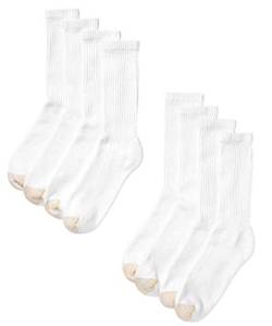 Gold Toe Herren 8er-Pack Crew Socken, Weiß von Gold Toe