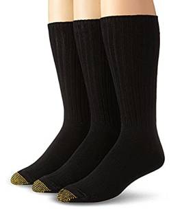 Gold Toe Herren Baumwollflauschige Crew-Socken, 3 Paar - Schwarz - von Gold Toe