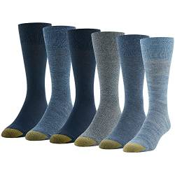 Gold Toe Herren Cambridge Crew 6 Paar Socken, Chambray Sortiert, Large (6er Pack) von Gold Toe