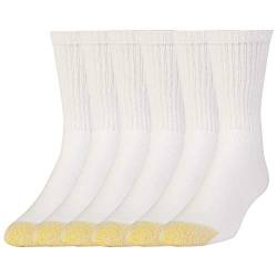 Gold Toe Herren Cotton Short Crew Athletic, 6-Pairs Socken, Weiß, Large (6er Pack) von Gold Toe