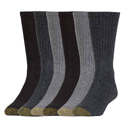 Gold Toe Herren Harrington Crew, mehrere Lässige Socken, Anthrazit/Light (6 Paar), XL (6er Pack) von Gold Toe