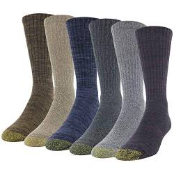 Gold Toe Herren Harrington Crew Socks, Multipairs Lssige Socken, Oxblood/Grey (6 Paar), L EU von Gold Toe