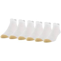 Gold Toe Herren Nylon Lite Double Tab No Show, 6 Paar Socken, Weiß, Large (6er Pack) von Gold Toe