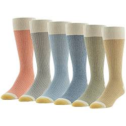 Gold Toe Herren Stanton Crew Multipair Socken, Jute, Sortiert, 6 Paar, Large (6er Pack) von Gold Toe