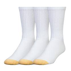 Gold Toe Herren Ultra Tec Performance Crew Athletic, Multipair Socken, Weiß (3 Paar), Large (3er Pack) von Gold Toe