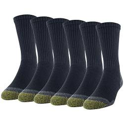 Gold Toe Herren Work Cotton Crew Socks, 6 Pairs Socken, Schwarz/Grau (6 Paar), L EU von Gold Toe