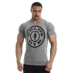 Gold's Gym Herren Ggts149 Gym T-Shirt, Hellgrau meliert/Schwarz, M von Gold's Gym