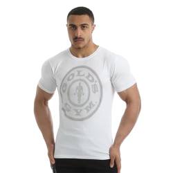 Gold's Gym Herren Ggts149 Gym T-Shirt, Weiß/Hellgrau, M von Gold's Gym