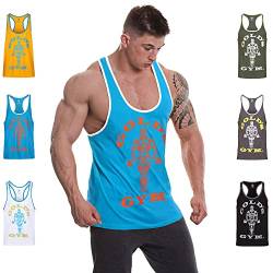 Gold's Gym Herren Muscle Joe Contrast Vest Stringer Weste, Türkis/Orange, XXL von Gold's Gym