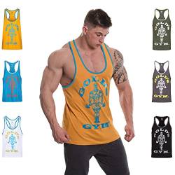 Gold's Gym Herren Muscle Joe Kontrast Stringer Weste, Gold/Türkis, M von Gold's Gym