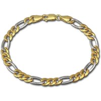 GoldDream Goldarmband GoldDream 8Karat Armband 19cm 333 Gold (Armband, Armband), Echtgold Armband (Figaro hohl) ca. 19cm, Gold, 333er Gelbgold und Weiß von GoldDream
