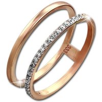 GoldDream Goldring GDR505EX GoldDream Doppel-Ring Gr.54-60 Gold 8K (Fingerring), Damen Ring aus 333 Rosegold - 8 Karat, Farbe: rose, weiß von GoldDream