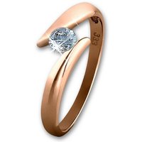 GoldDream Goldring GDR512EX GoldDream Rosegold Damenring Big CZ 8Kt (Fingerring), Damen Ring Big Zirkonia aus 333 Rosegold - 8 Karat, Farbe: rose, weiß von GoldDream