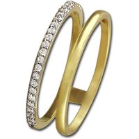 GoldDream Goldring GoldDream 8Kt Gold Doppel Ring Gr.58 (Fingerring), Fingerring Größe 58 (18,5), 333 Gelbgold - 8 Karat Echtgold, 333er Gel von GoldDream