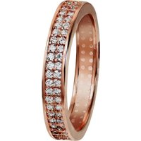 GoldDream Goldring GoldDream Damenring rosegold Zirkonia (Fingerring), Damen Ring 2-reihig Zirkonia aus 333 Rosegold - 8 Karat, Farbe: rose von GoldDream