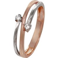 GoldDream Goldring GoldDream Gold Ring Boho zweifarbig (Fingerring), Damen Ring Echtgold, 333er Rosegold rose, weiß Boho von GoldDream