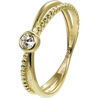 GoldDream Goldring GoldDream Gold Ring Crossed Gr.54 (Fingerring), Damen Ring Crossed, 54 (17,2), 333 Gelbgold - 8 Karat, gold, weiß von GoldDream