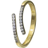 GoldDream Goldring GoldDream Gold Ring Gr.56 Line Zirkonia (Fingerring), Damen Ring Line aus 333 Gelbgold - 8 Karat, Farbe: gold, weiß von GoldDream