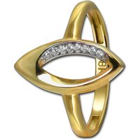 GoldDream Goldring GoldDream Gold Ring Leaf Gr.56 (Fingerring), Damen Ring Echtgold, 333er Gelbgold, gold, weiß, Leaf von GoldDream