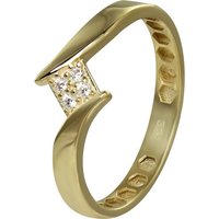 GoldDream Goldring GoldDream Gold Ring Square Gr.60 (Fingerring), Damen Ring Square, 60 (19,1), 333 Gelbgold - 8 Karat, gold, weiß von GoldDream