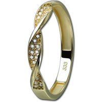 GoldDream Goldring GoldDream Gold Ring Twisted Gr.54 (Fingerring), Damen Ring Echtgold, 333er Gelbgold gold, weiß Twisted von GoldDream