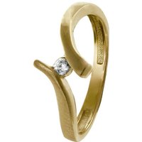 GoldDream Goldring GoldDream Gold Ring Wave Zirkonia Gr.56 (Fingerring), Damen Ring Wave 333 Gelbgold - 8 Karat, Farbe: gold, weiß von GoldDream