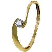 GoldDream Goldring GoldDream Gold Ring Welle Zirkonia Gr.54 (Fingerring), Damen Ring Welle 333 Gelbgold - 8 Karat, Farbe: gold, weiß von GoldDream