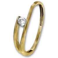 GoldDream Goldring GoldDream Gold Ring Zirkonia Gr.54 (Fingerring), Damen Ring Echtgold, 333er Gelbgold, gold, weiß, New von GoldDream