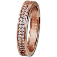 GoldDream Goldring GoldDream Ring Damen Gr. 60 2-reihig (Fingerring), Damen Ring Echtgold, 333er Rosegold, rose, weiß, 2-reihig Zirkonia von GoldDream