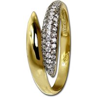 GoldDream Goldring GoldDream Zirkonia Ring Damen Gr. 54 (Fingerring), Damen Ring Echtgold, 333er Gelbgold, gold, weiß, Loop von GoldDream