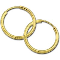 GoldDream Paar Creolen GoldDream Creolen 15mm Ohrring 333 (Creole), Damen Creolen Echtgold, 333er Gelbgold, gold von GoldDream