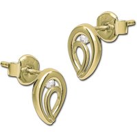 GoldDream Paar Ohrstecker GoldDream Damen Ohrringe Oval Zirkonia (Ohrstecker), Damen Ohrstecker (Oval) aus 333 Gelbgold - 8 Karat, ca. 9mm x 6mm von GoldDream