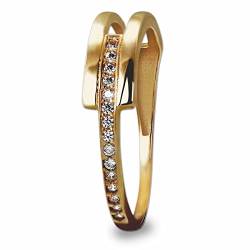 GoldDream Ring Zirkonia Apart goldweiß für Damen Gr. 58 333er Gelbgold GDR526Y58 Gold Ring von GoldDream