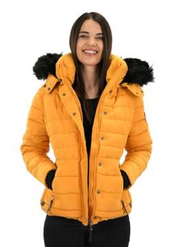 Navahoo warme Damen Winter Jacke Parka Mantel Stepp Kurzjacke gefüttert B301 [B301-Gelb-Gr.M] von Golden Brands Selection