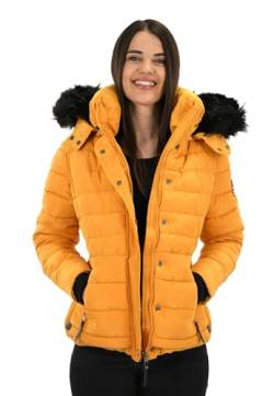 Navahoo warme Damen Winter Jacke Parka Mantel Stepp Kurzjacke gefüttert B301 [B301-Gelb-Gr.XS] von Golden Brands Selection