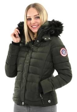 Navahoo warme Damen Winter Jacke Parka Mantel Stepp Kurzjacke gefüttert B301 [B301-Olive-Gr.XXL] von Golden Brands Selection