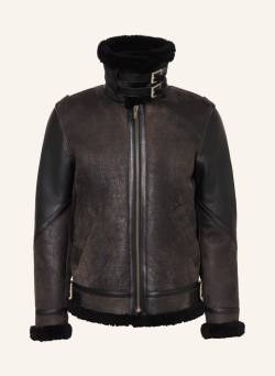 Golden Goose Lederjacke Mit Echtfell schwarz von Golden Goose